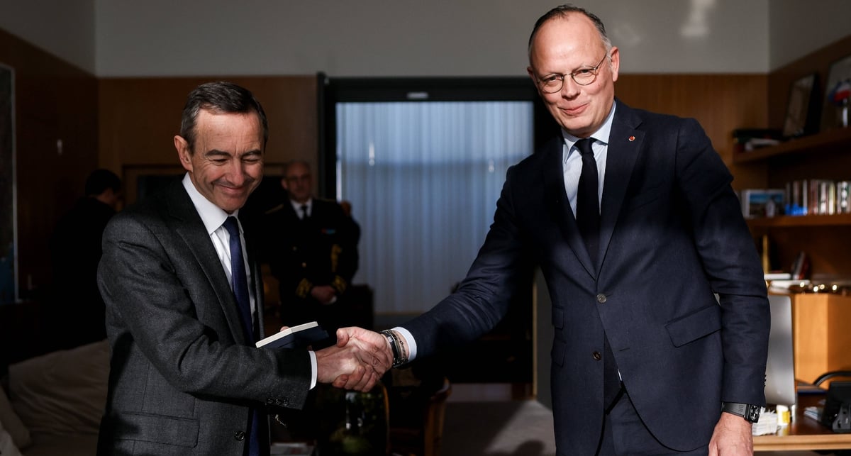 Le ministre de l'Intérieur, Bruno Retailleau et le maire du Havre, Édouard Philippe.