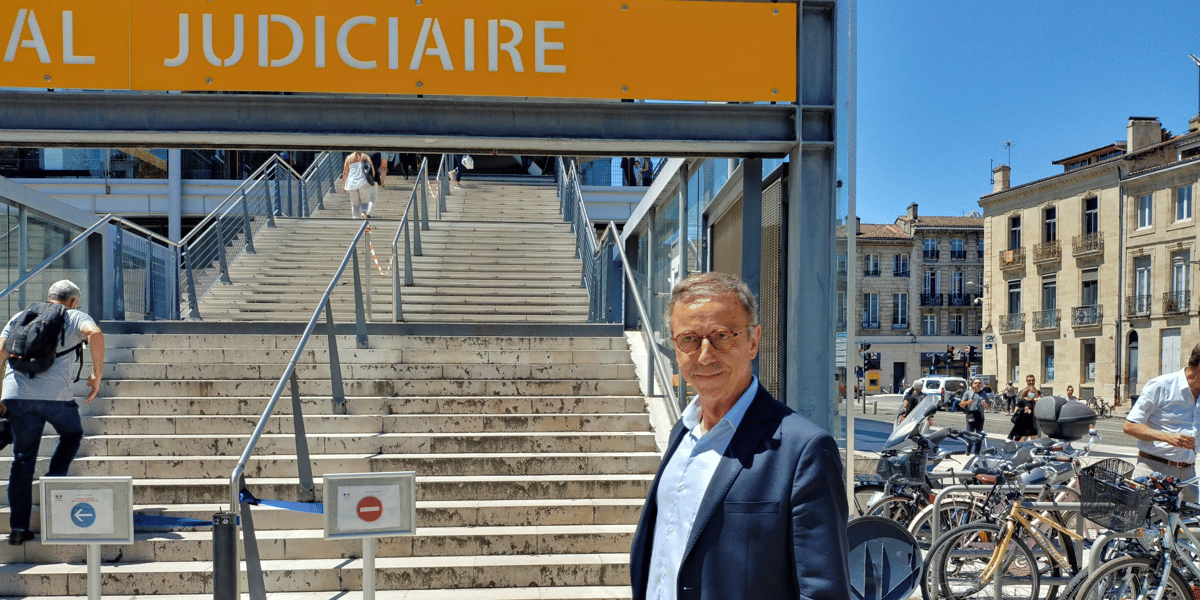 Pierre Hurmic, ce lundi 22 juin 2020, devant le tribunal judiciaire à Bordeaux.