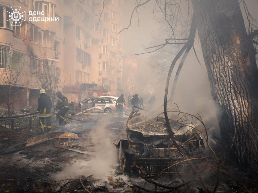 Consequences d'une attaque de missile russe a odessa