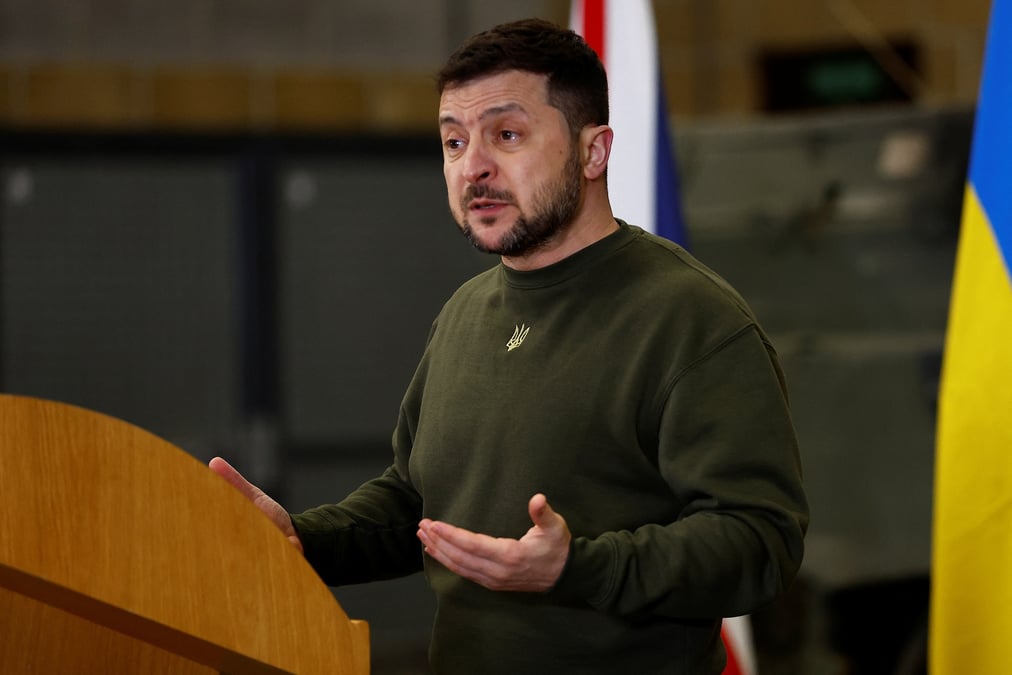 Le president ukrainien volodymyr zelenski en grande-bretagne