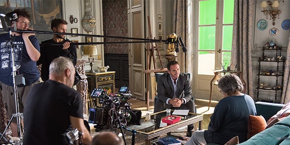 Tournage de la série Un si grand soleil dans les studios de France TV Studio (France Télévisions) à Vendargues, près de Montpellier