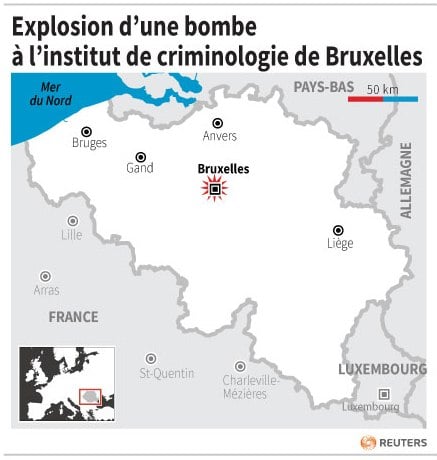 Explosion d’une bombe a l’institut de criminologie de bruxelles