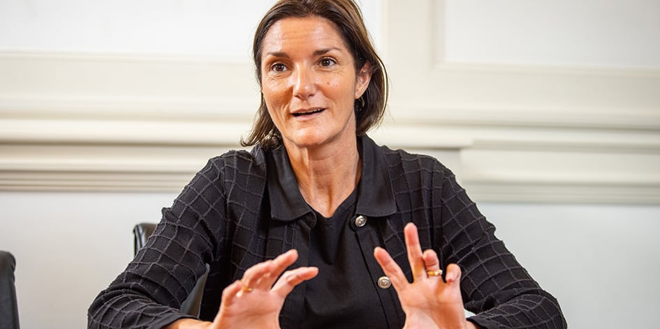 La directrice générale de Bel, Cécile Beliot, veut diversifier le groupe fromager avec plus de végétal.