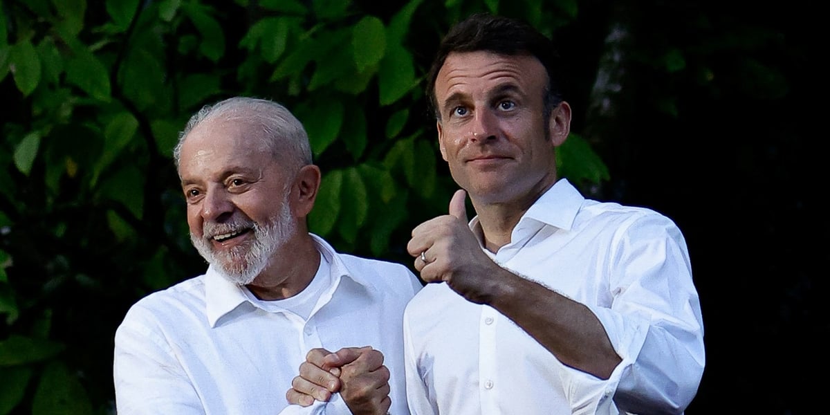 Les présidents brésilien Luiz Inacio Lula da Silva et français Emmanuel Macron lors de la visite d'État de ce dernier au Brésil en mars 2024