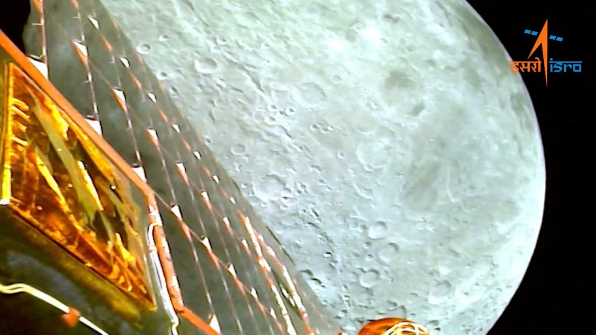 Une vue de la lune, observee par la sonde chandrayaan-3
