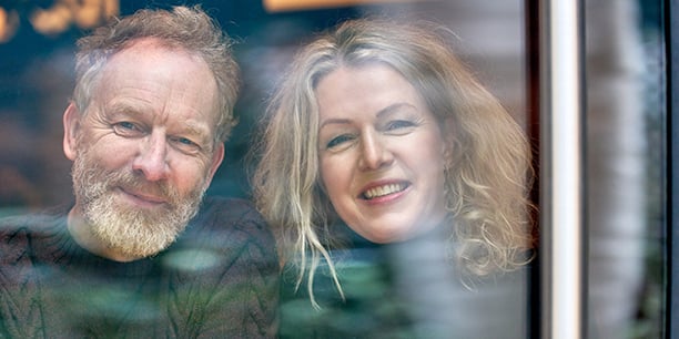 Jón Kalman Stefánsson et Sigrídur Hagalín Björnsdóttir à Paris, mardi.