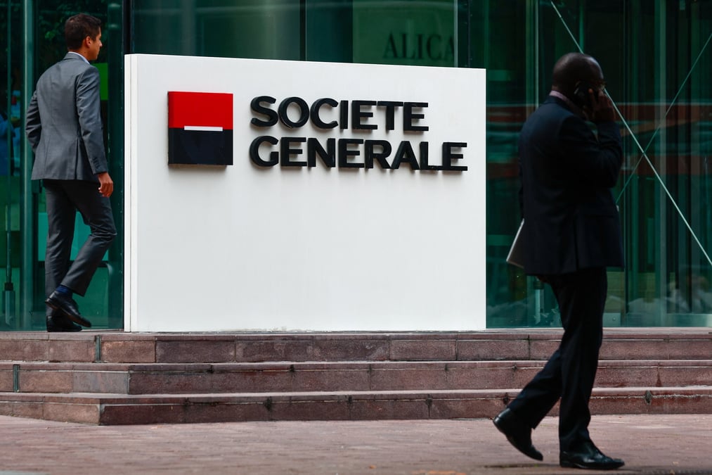 Logo de la banque societe generale a la defense pres de paris