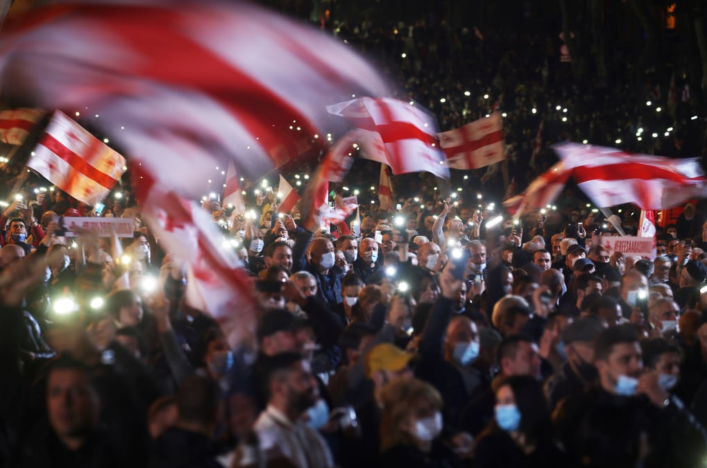 Vaste manifestation en georgie pour demander la liberation de l'ex-president