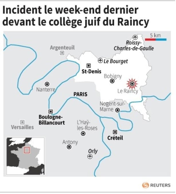 Incident le week-end dernier devant le college juif du raincy