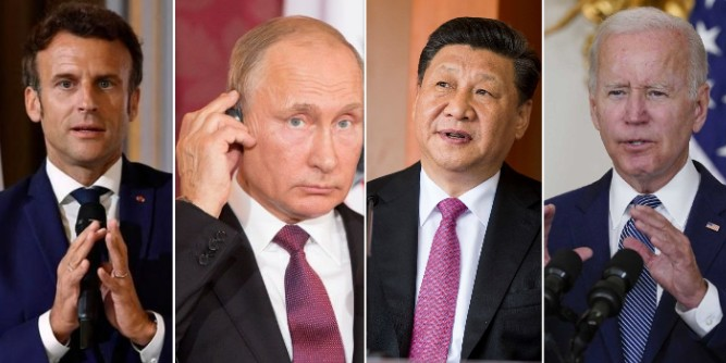 Macron Poutine Jinping Biden