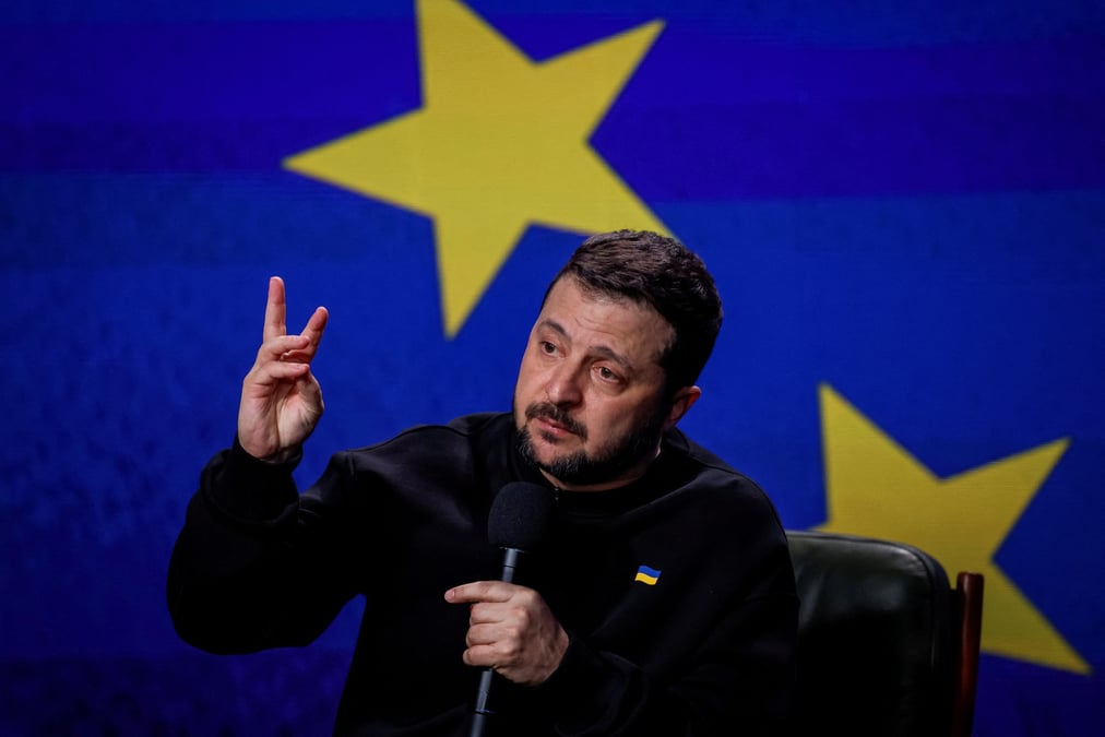 Photo d'archives: le president ukrainien volodymyr zelensky tient une conference de presse a kiev