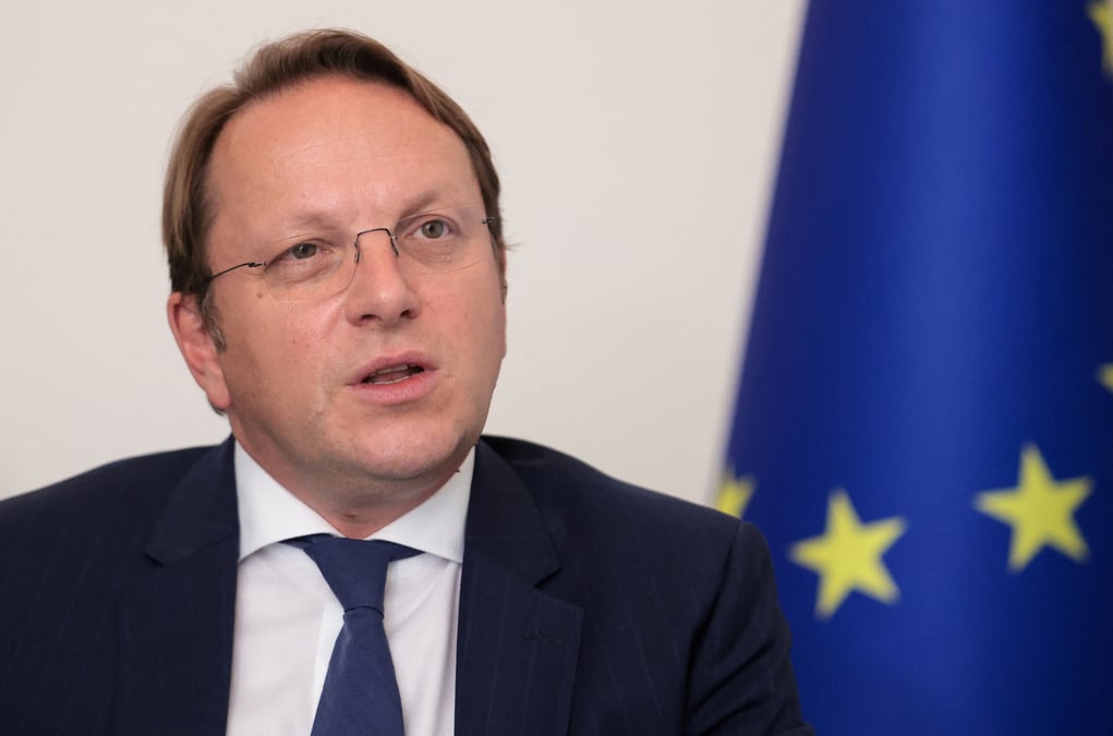 Oliver varhelyi, commissaire europeen a l'elargissement, a ankara, en turquie