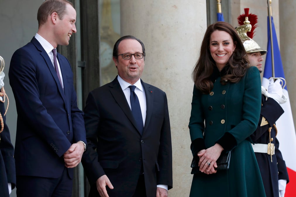 Kate et william d'angleterre recus pour la premiere fois a l'elysee
