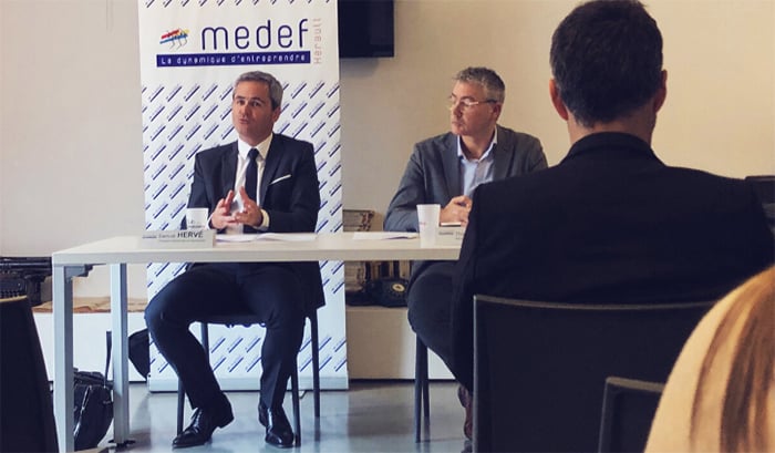 Samuel Hervé, président du Medef Hérault Montpellier, présente l