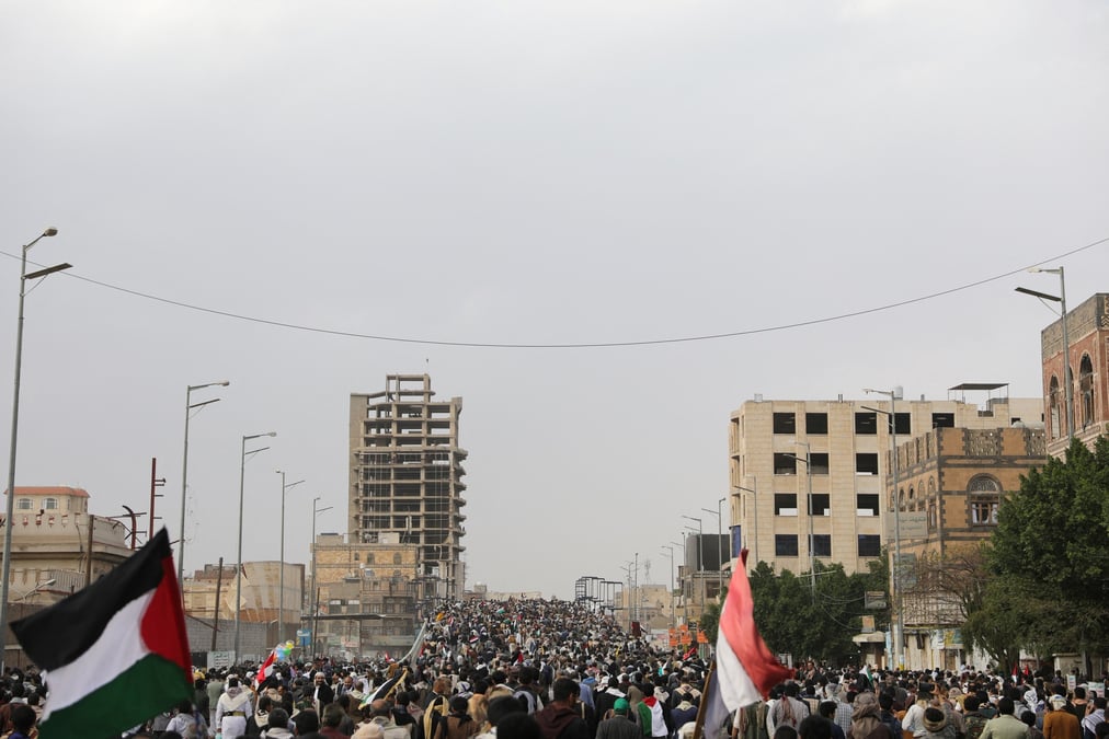 Manifestation de soutien aux palestiniens de la bande de gaza, a sanaa