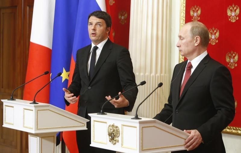Vladimir poutine cherche le soutien de matteo renzi sur l'ukraine
