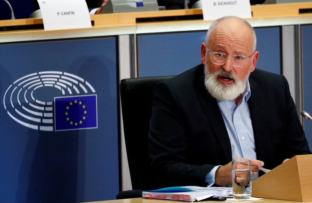 Photo d'archives: le commissaire europeen designe pour le green deal europeen frans timmermans des pays-bas assiste a son audition devant le parlement europeen a bruxelles