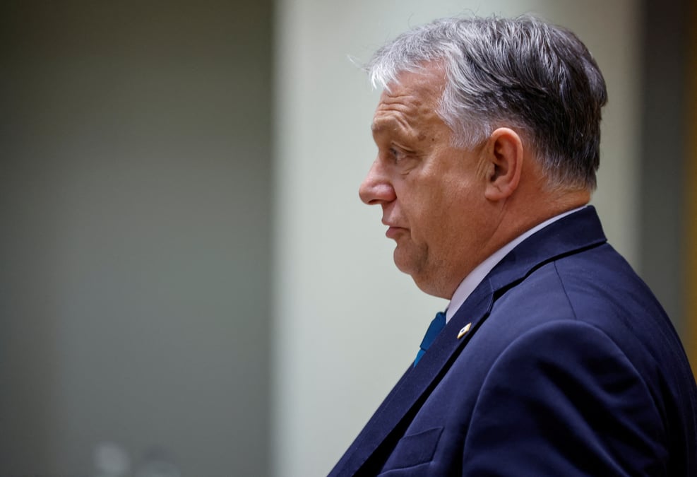 Le premier ministre hongrois viktor orban lors d'un sommet des dirigeants de l'ue
