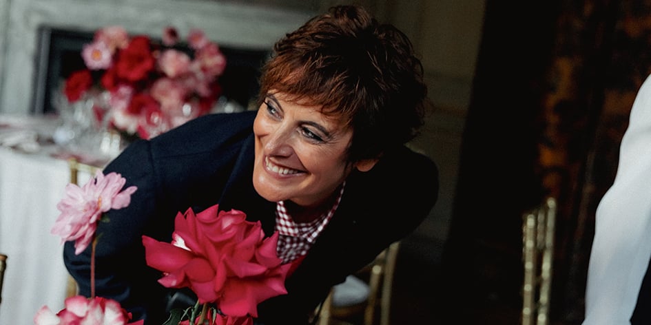 Inès de la Fressange à Londres en octobre lors d’un dîner Roger Vivier.