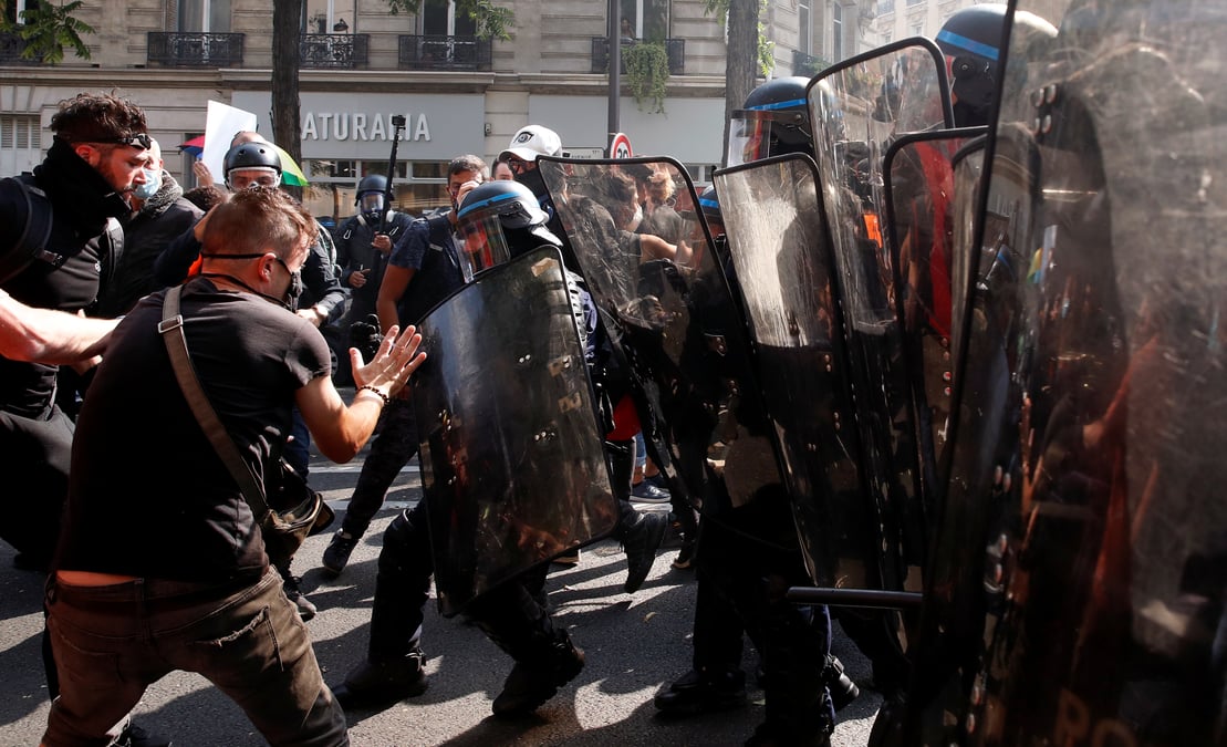 Journee test avec la manifestation des gilets jaunes, quelques tensions place wagram