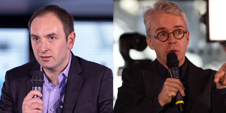 Dmitri Shevelenko, CBO de Perplexity AI (à gauche), et Laurent Daudet, cofondateur et PDG de LightOn (à droite).