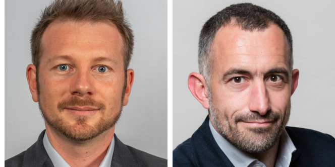 Gwénaël Le Guennec, fondateur et CEO de Geolink Expansion, et Eric Balmier, membre du directoire et directeur général du Groupe SOS.