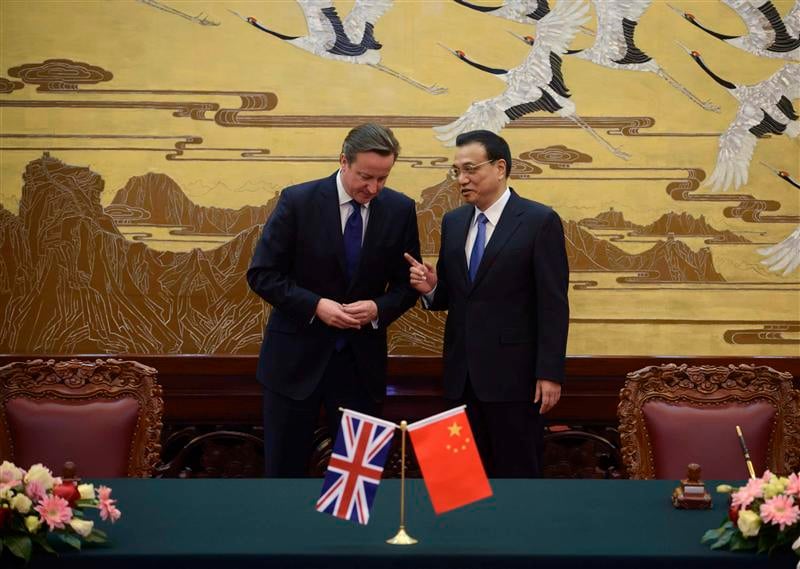 David Cameron défend un accord commercial entre Pékin et l'UE