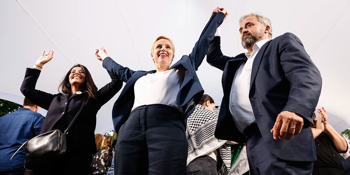 En meeting à Montreuil, entre Karima Delli et Alexis Corbière, le 17 juin.