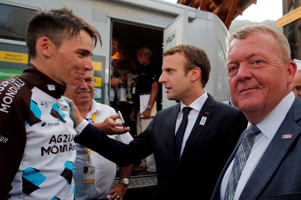 Romain bardet apres une etape du tour de france