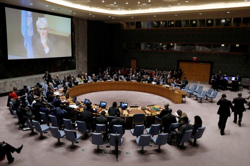 Reunion du conseil de securite apres l'attaque chimique presumee a douma