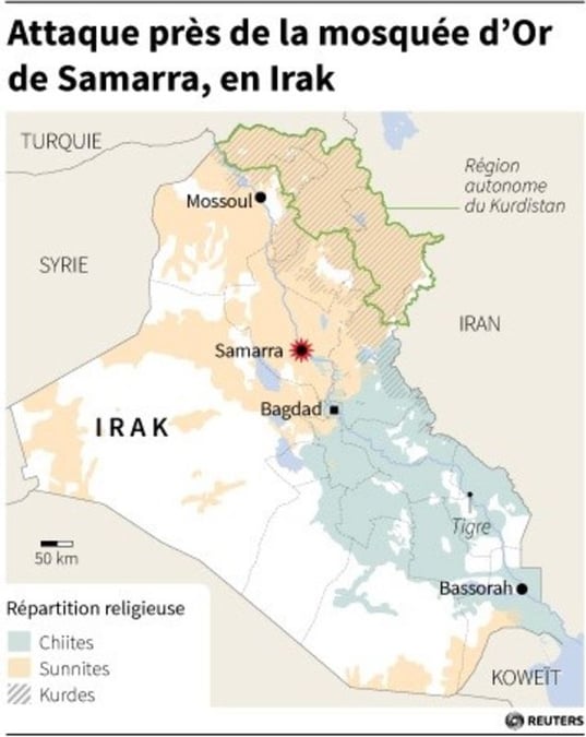 Attaque au mortier près de la mosquée de Samarra, en Irak