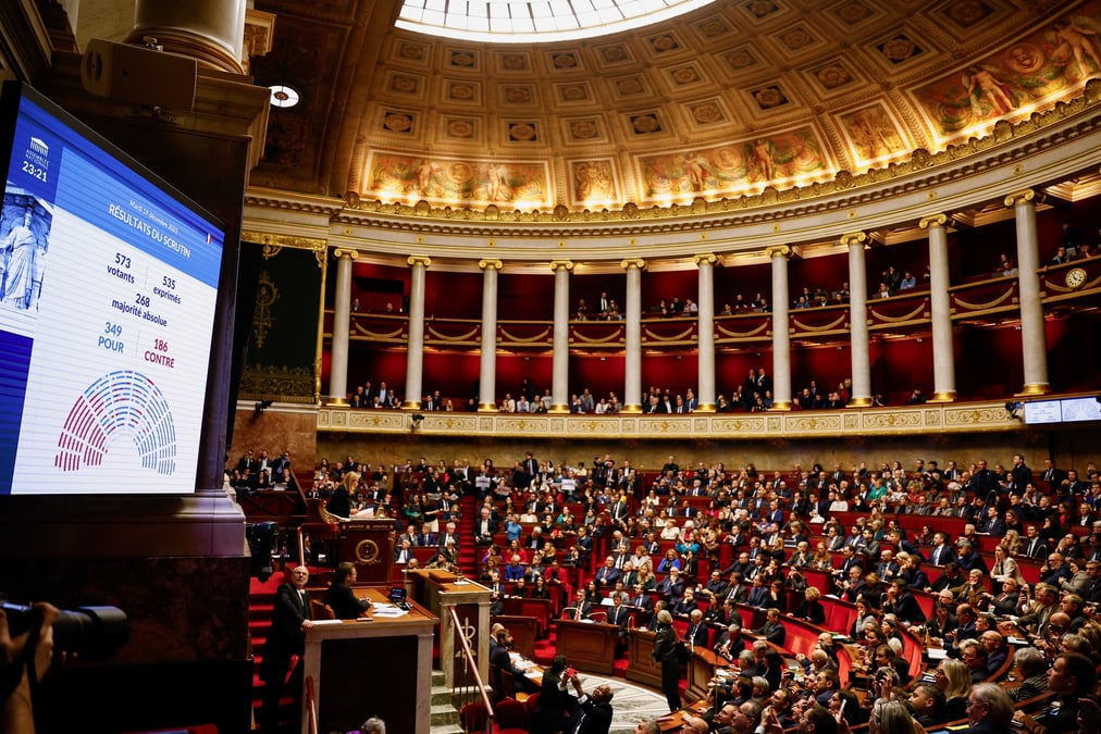 Vote du projet de loi sur l'immigration a l'assemblee nationale a paris