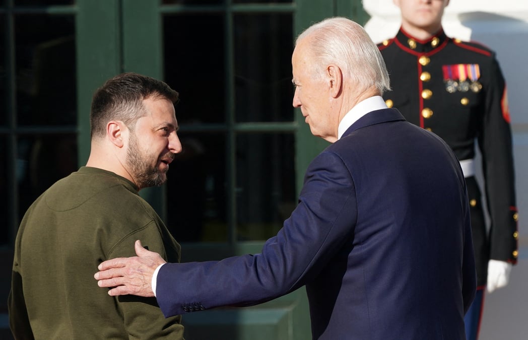 Le president americain et son homologue ukrainien a la maison blanche
