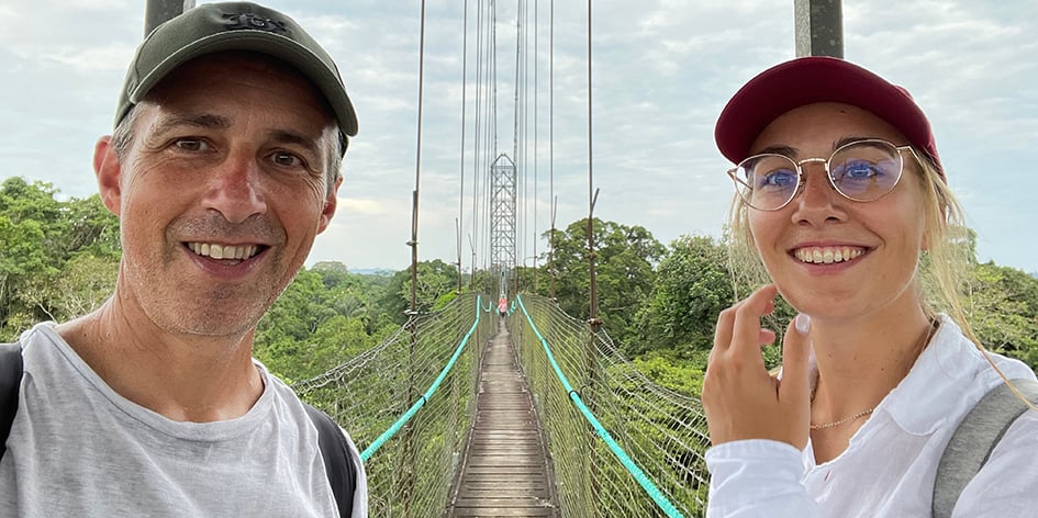 Christophe Gerschel et sa fille Flora, avec qui il a lancé sa fondation.