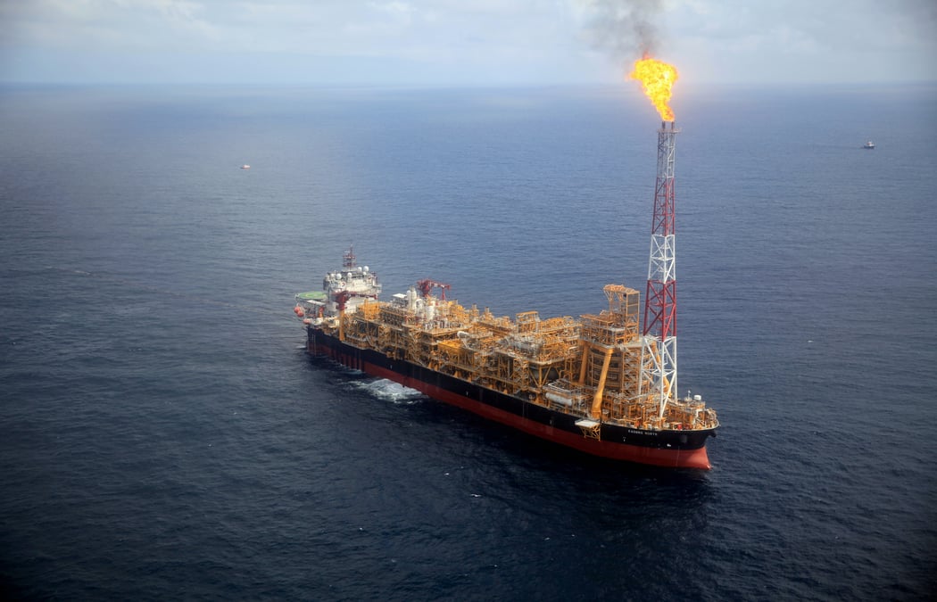 File photo: kaombo norte floating oil platform is seen from a helicopter off the coast of angola