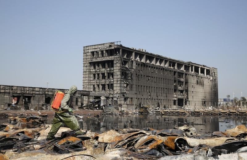 Un monument a la memoire des victimes de l'accident de tianjin