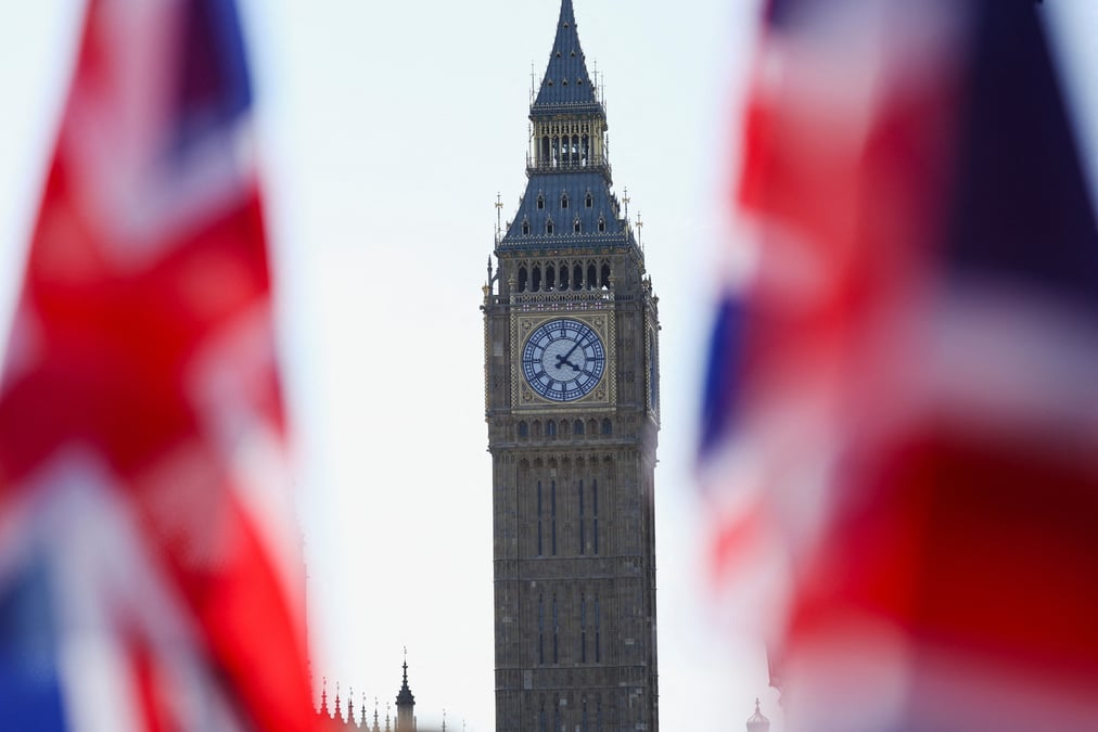 Vue sur big ben sur la place du parlement, a londres