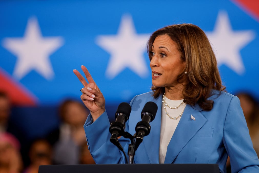 Désormais officiellement investie candidate démocrate à l'élection présidentielle américaine, Kamala Harris convainc largement les donateurs de financer sa campagne.