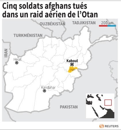 Cinq soldats afghans tués dans un raid aérien de l'Otan