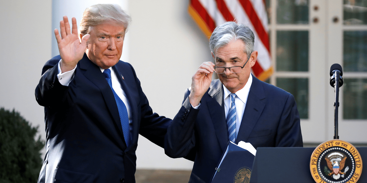 Jerome Powell et Donald Trump, à la Maison Blanche, en 2017.