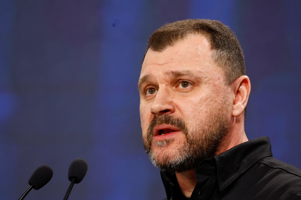 Ukrainian minister of internal affairs klymenko attends a conference in kyiv