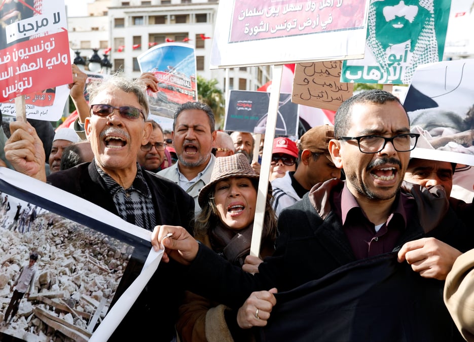 Manifestation en tunisie contre la venue de mohamed ben salman