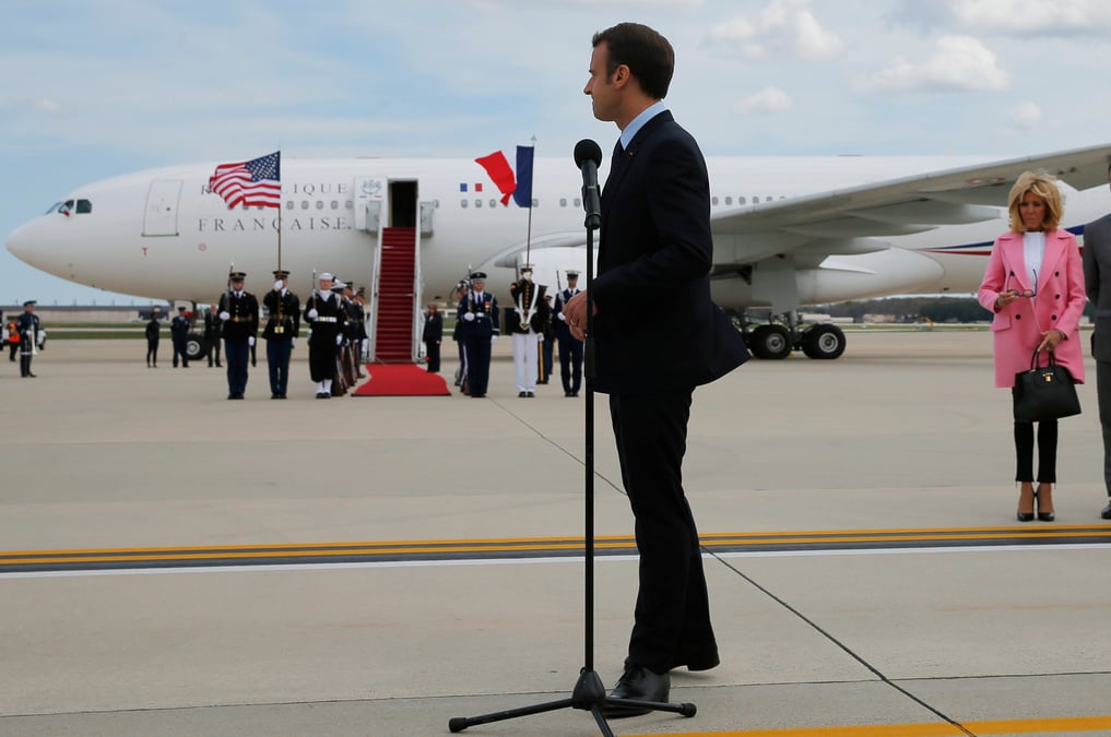 Macron est arrive a washington