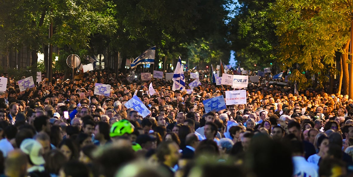 Dans les rues de Paris, le 9 octobre, deux jours après l’attaque du Hamas