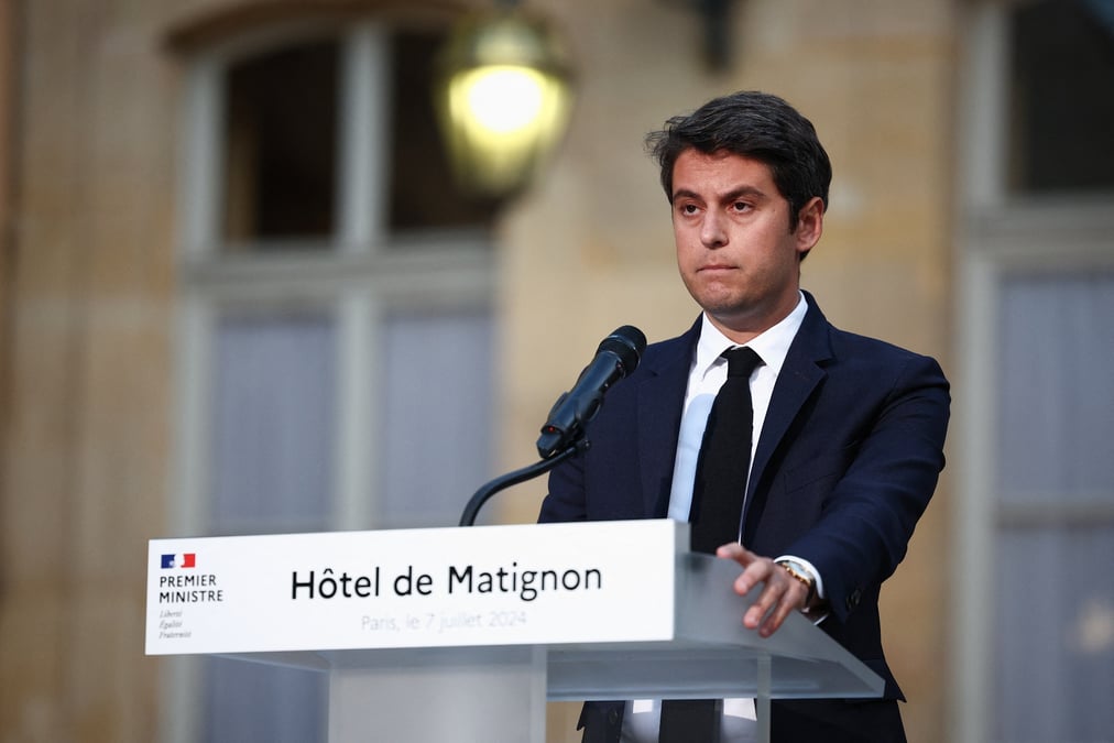 Gabriel attal reagit aux resultats du second tour des elections legislatives anticipees de 2024