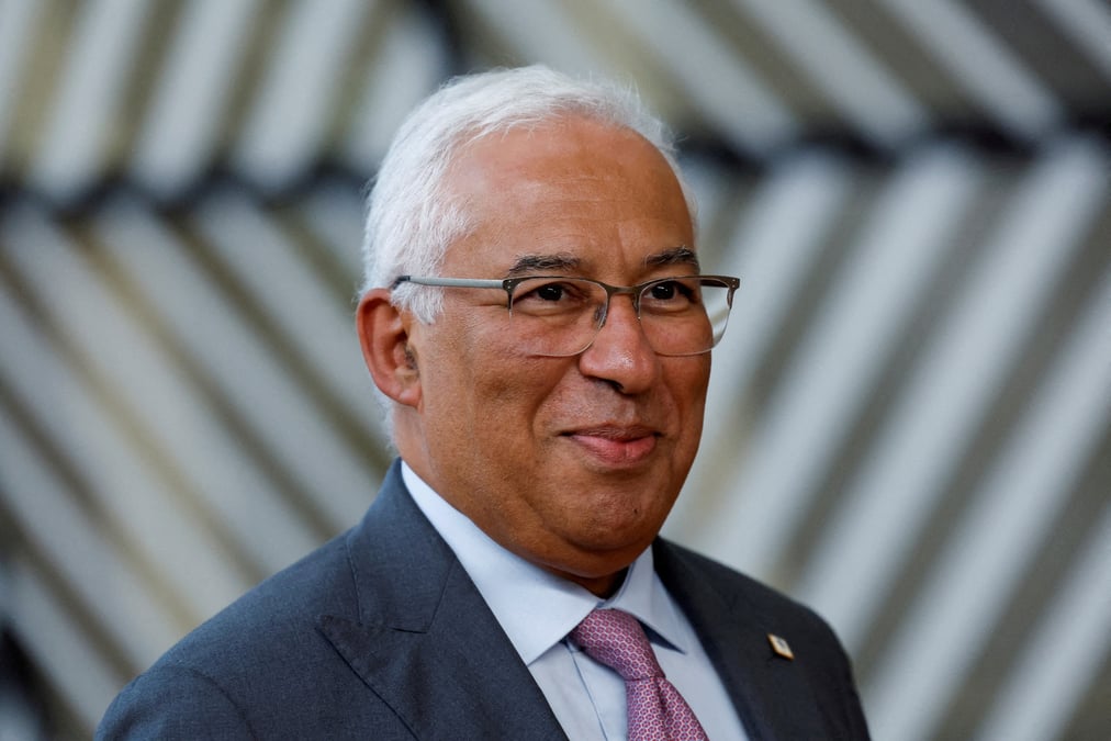 Le premier ministre portugais antonio costa lors du sommet des dirigeants des pays de l'union europeenne a bruxelles