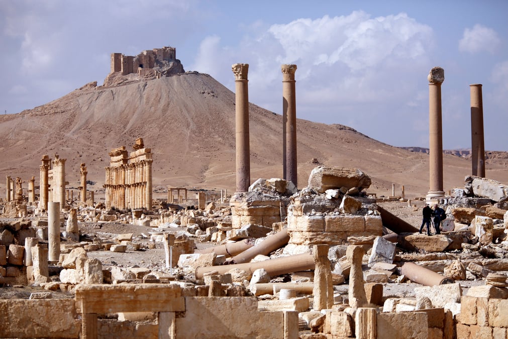 L'ei a fortement endommage un monument des ruines de palmyre