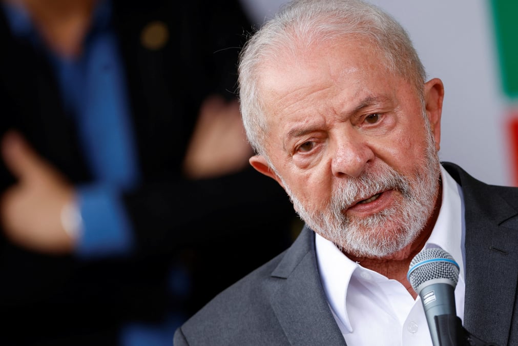 Le president elu du bresil, luiz inacio lula da silva, lors d'une conference de presse a brasilia