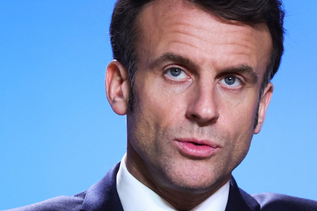 Le president francais emmanuel macron lors d'une conference de presse a bruxelles