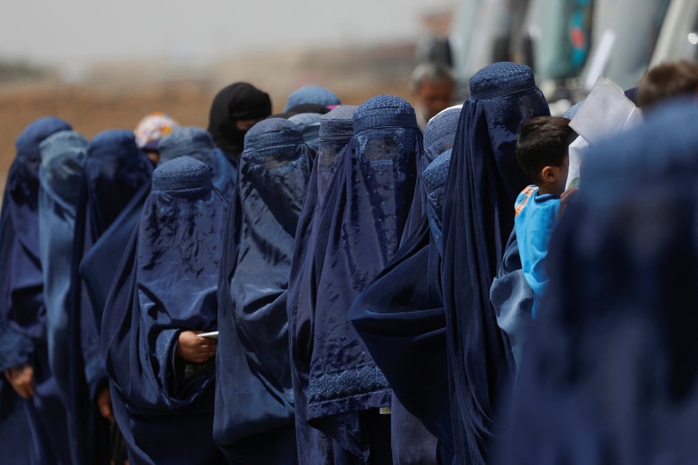 Photo d'archives: des femmes afghanes deplacees